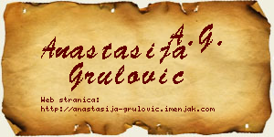 Anastasija Grulović vizit kartica